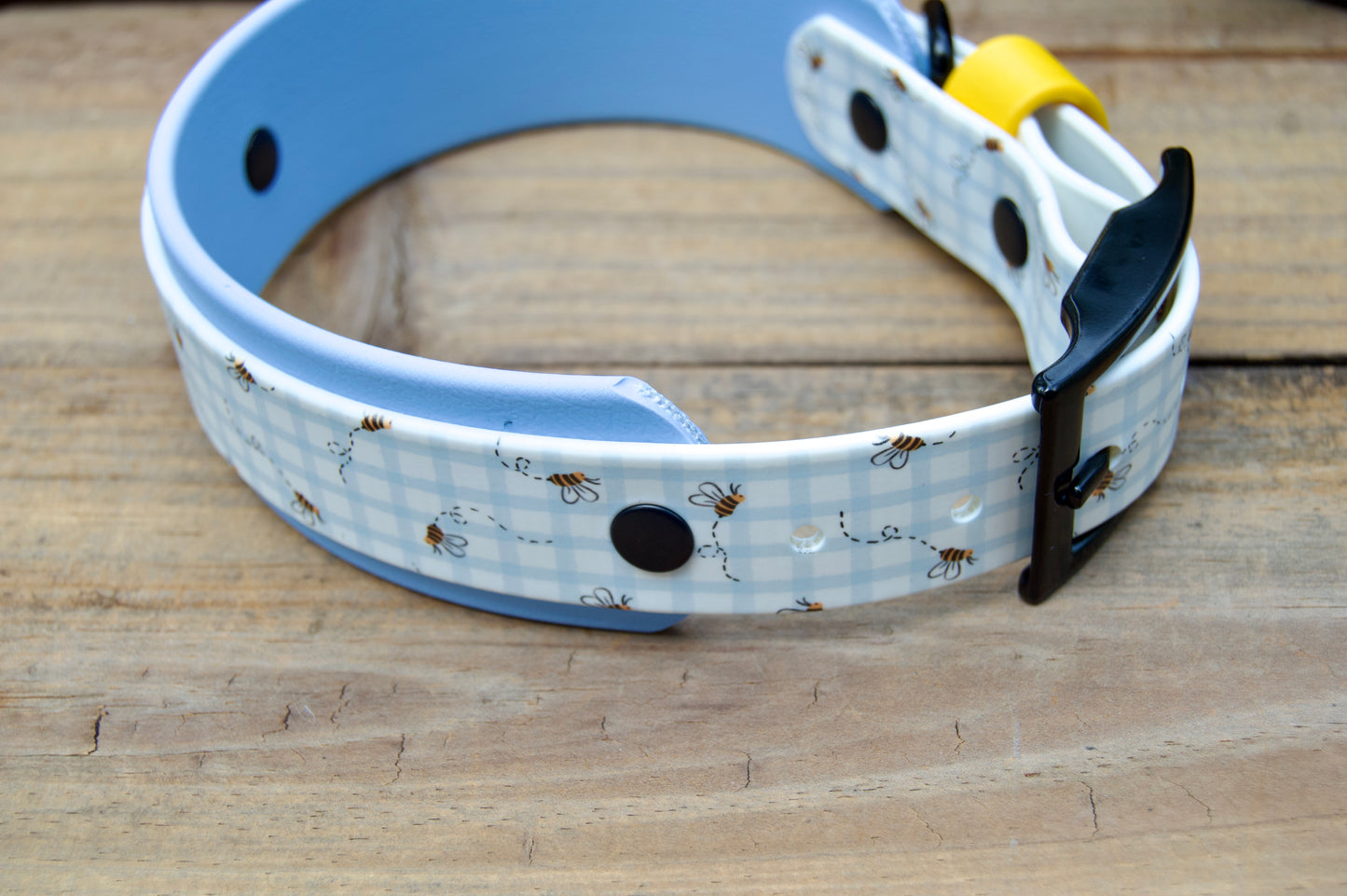 Bees: Printed Double Layer Biothane Dog Collar