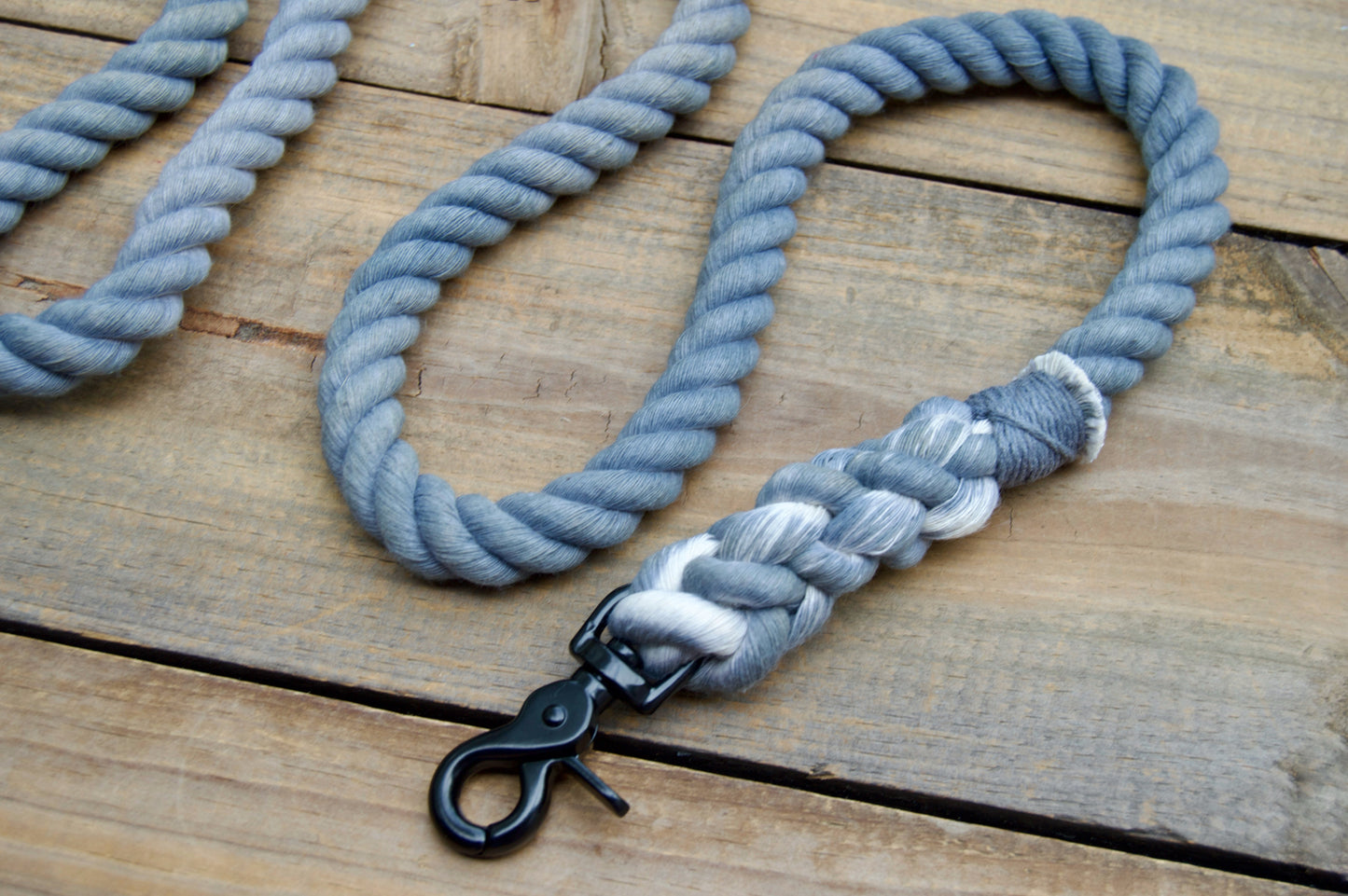 GREY Cotton Rope Dog Leash
