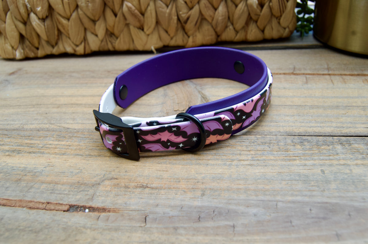 Bats: Mini Printed Double Layer Biothane Dog Collar