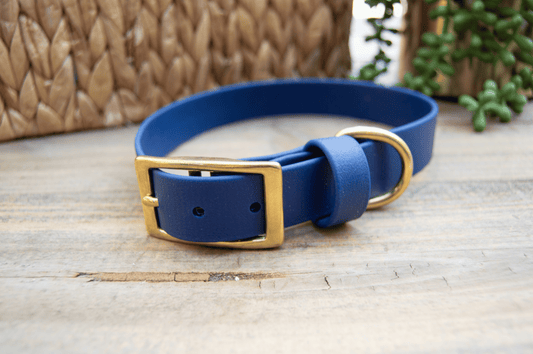 RTS: 16-19 Inches Classic 1IN Deep Sea Navy Biothane Dog Collar