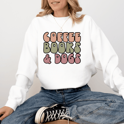 Coffee, Books, and Dogs Crewneck Sweatshirt