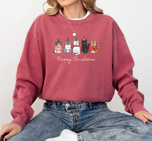 Meowy Christmas Cat Crewneck Sweatshirt