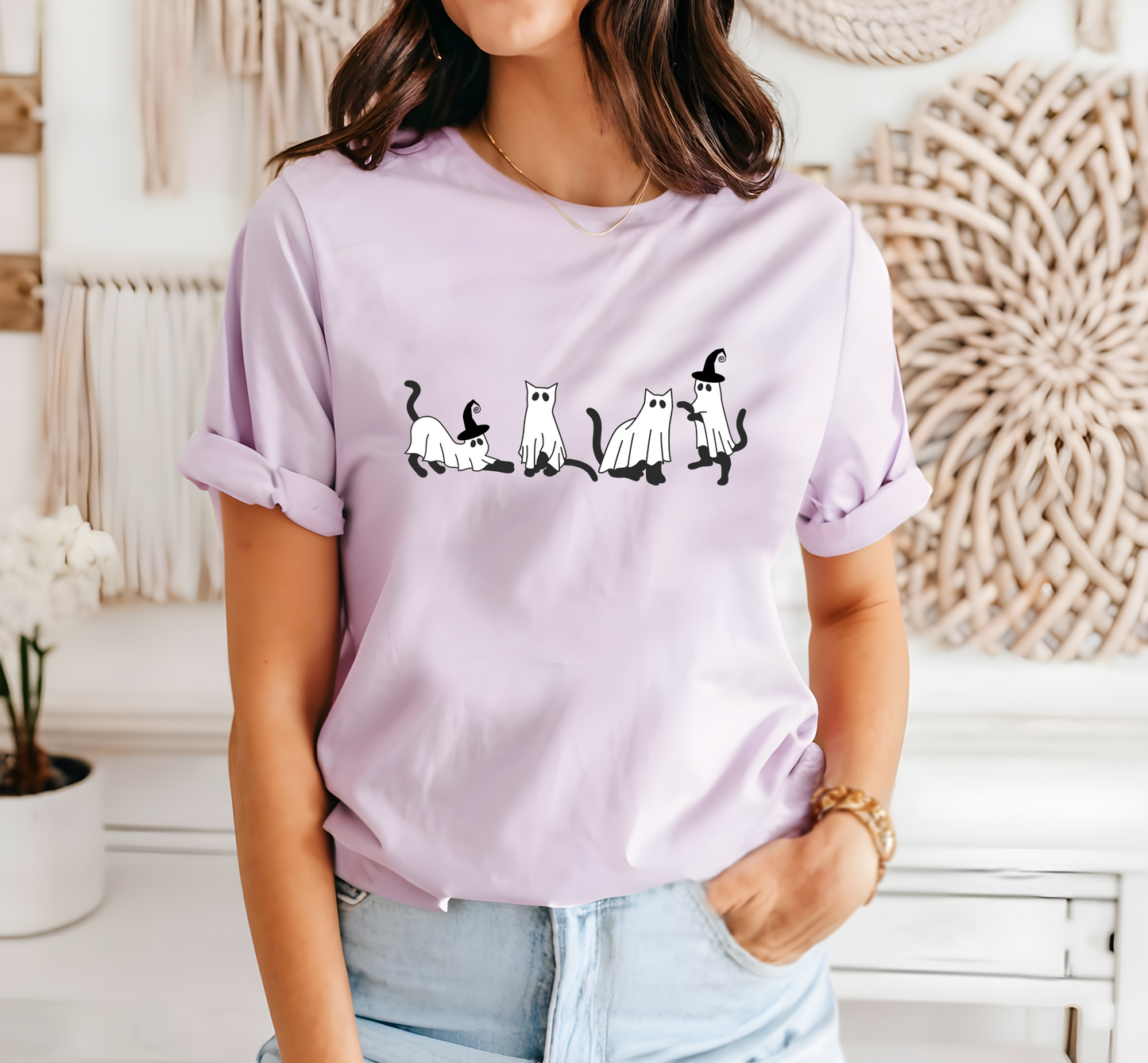 Ghost Cats Halloween T-Shirt