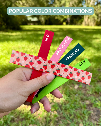 Strawberry: Mini Printed Double Layer Biothane Dog Collar