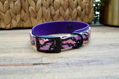 Bats: Mini Printed Double Layer Biothane Dog Collar