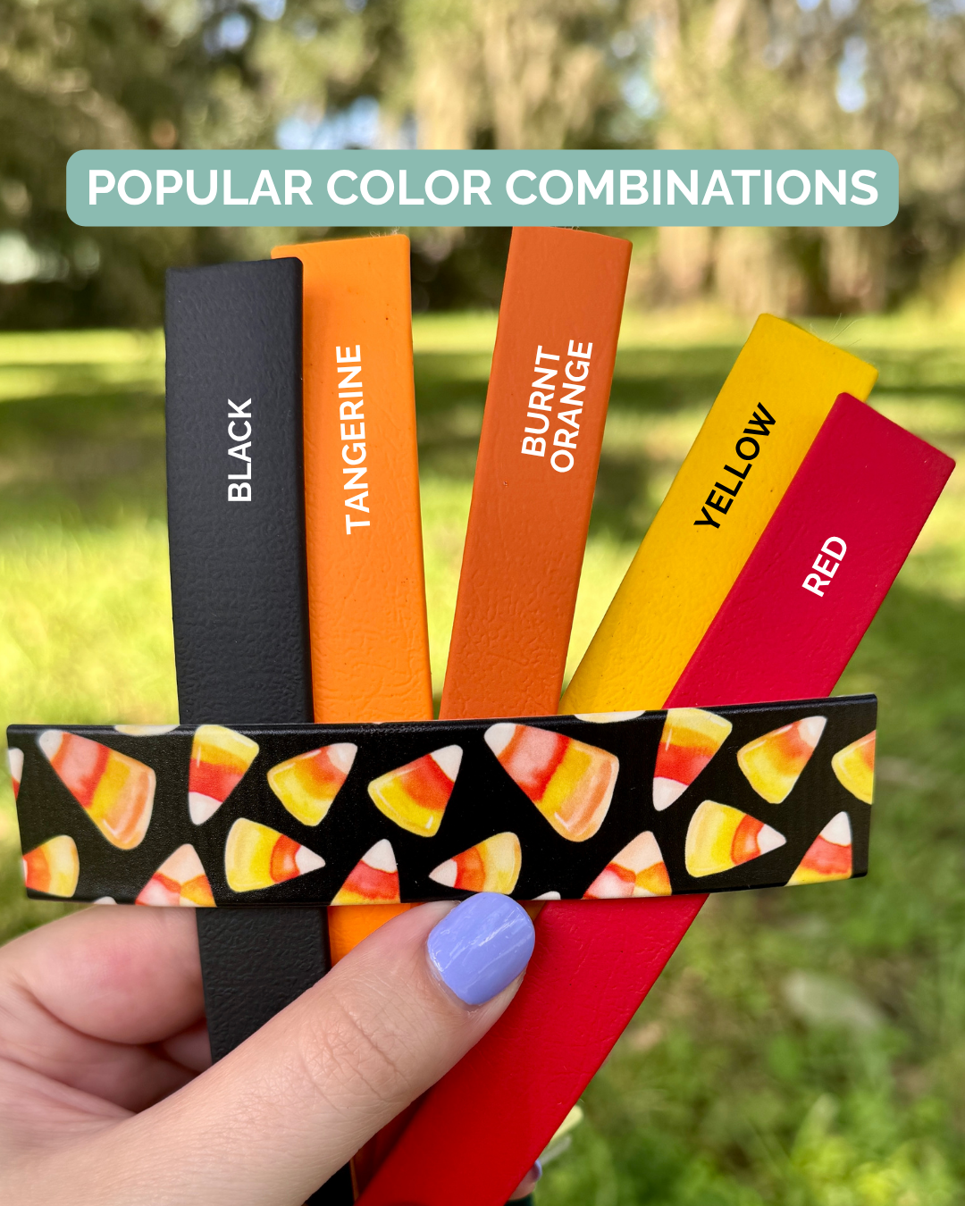 Candy Corn: Printed Double Layer Biothane Dog Collar