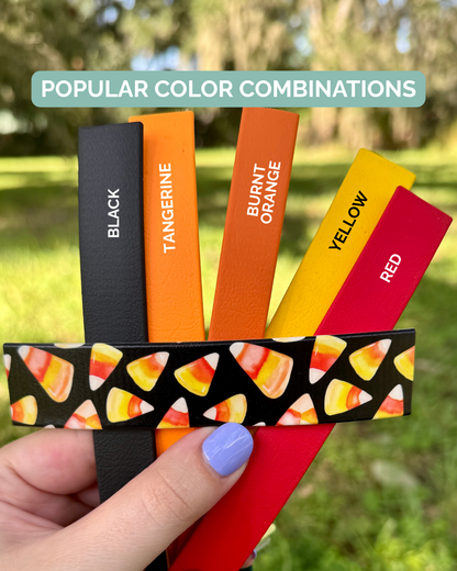 Candy Corn: Printed Double Layer Biothane Dog Collar