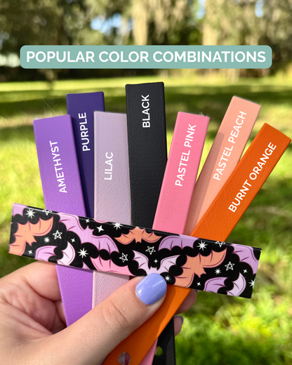 Purple Bats: Printed Double Layer Biothane Dog Collar