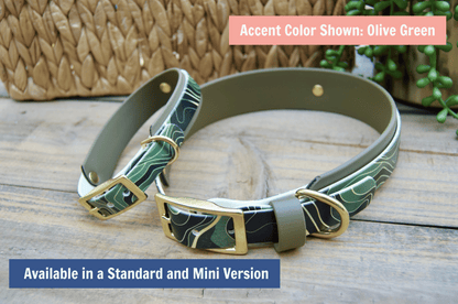 Green Topography: Printed Double Layer Biothane Dog Collar