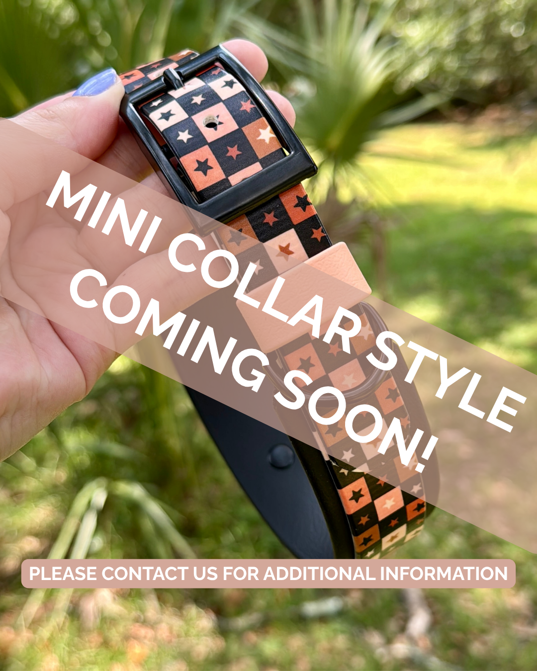 Halloween Check: Mini Printed Double Layer Biothane Dog Collar