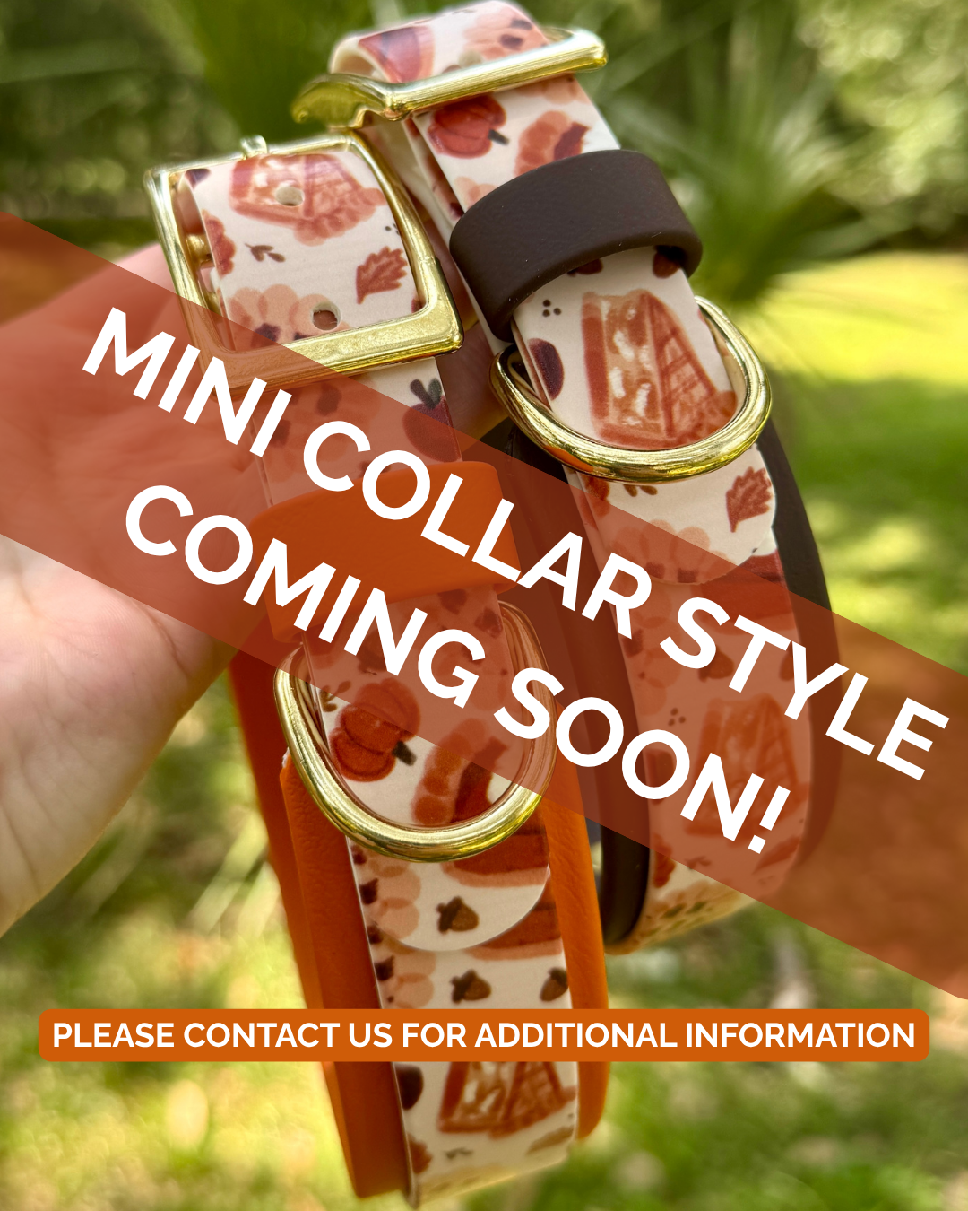 Pie: Mini Printed Double Layer Biothane Dog Collar