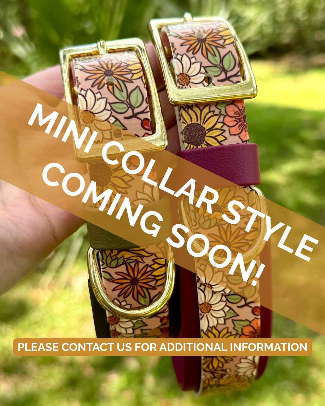 Fall Floral: Mini Printed Double Layer Biothane Dog Collar