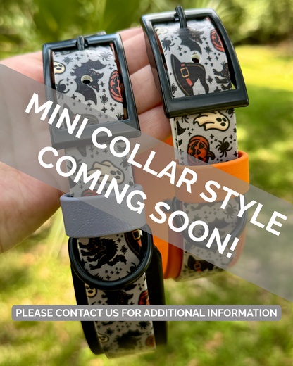 Retro Halloween: Mini Printed Double Layer Biothane Dog Collar