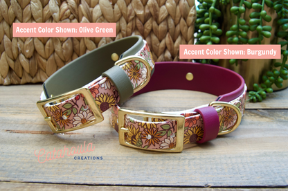 Fall Floral: Printed Double Layer Biothane Dog Collar
