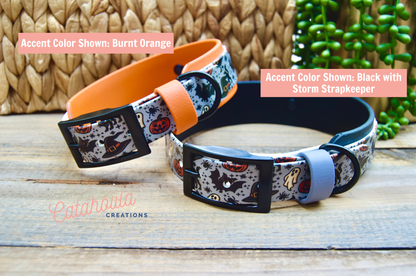 Retro Halloween: Printed Double Layer Biothane Dog Collar