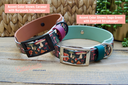 Mushroom: Printed Double Layer Biothane Dog Collar