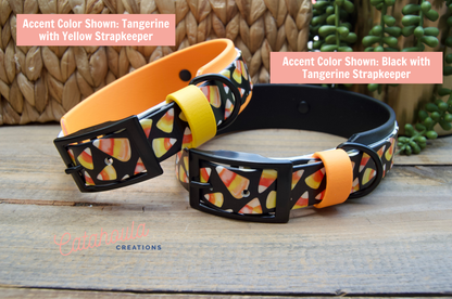 Candy Corn: Printed Double Layer Biothane Dog Collar