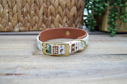 Cottage: Mini Printed Double Layer Biothane Dog Collar