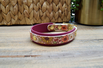 Fall Floral: Mini Printed Double Layer Biothane Dog Collar