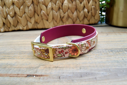 Fall Floral: Mini Printed Double Layer Biothane Dog Collar
