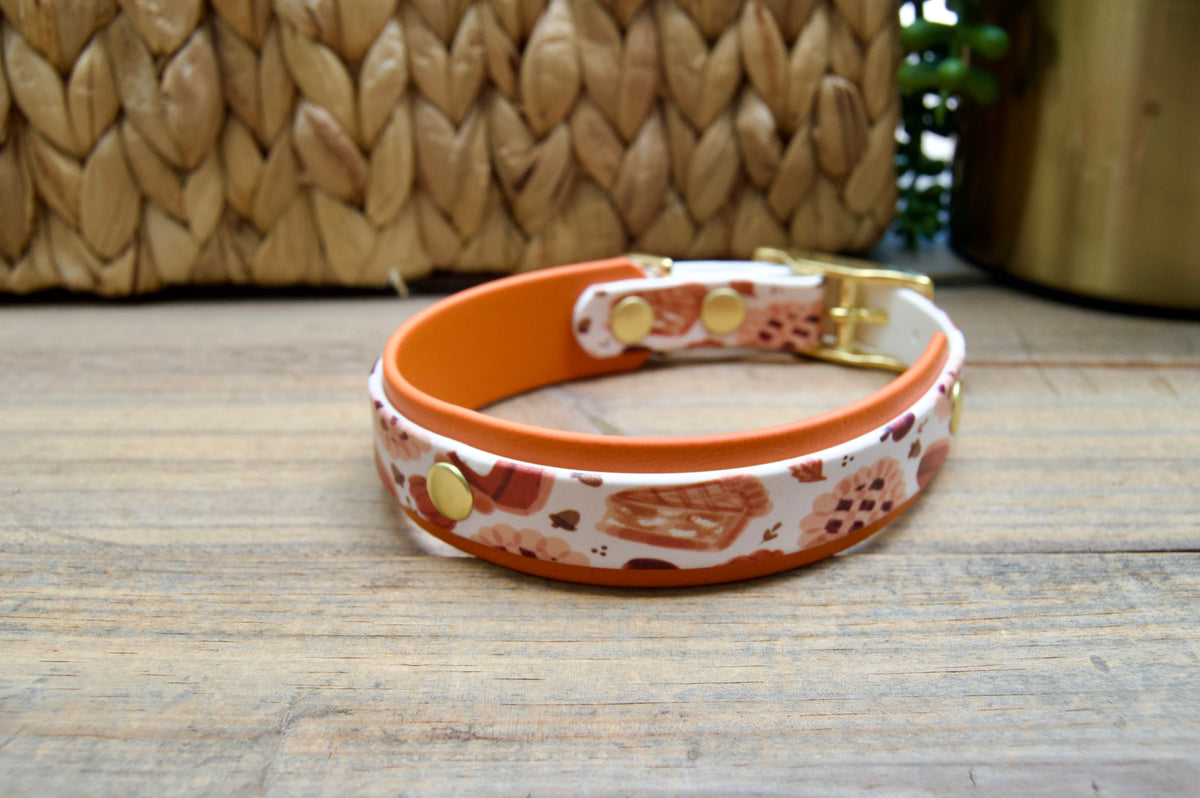 Pie: Mini Printed Double Layer Biothane Dog Collar