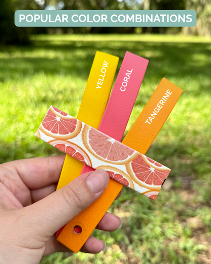 Grapefruit: Printed Double Layer Biothane Dog Collar