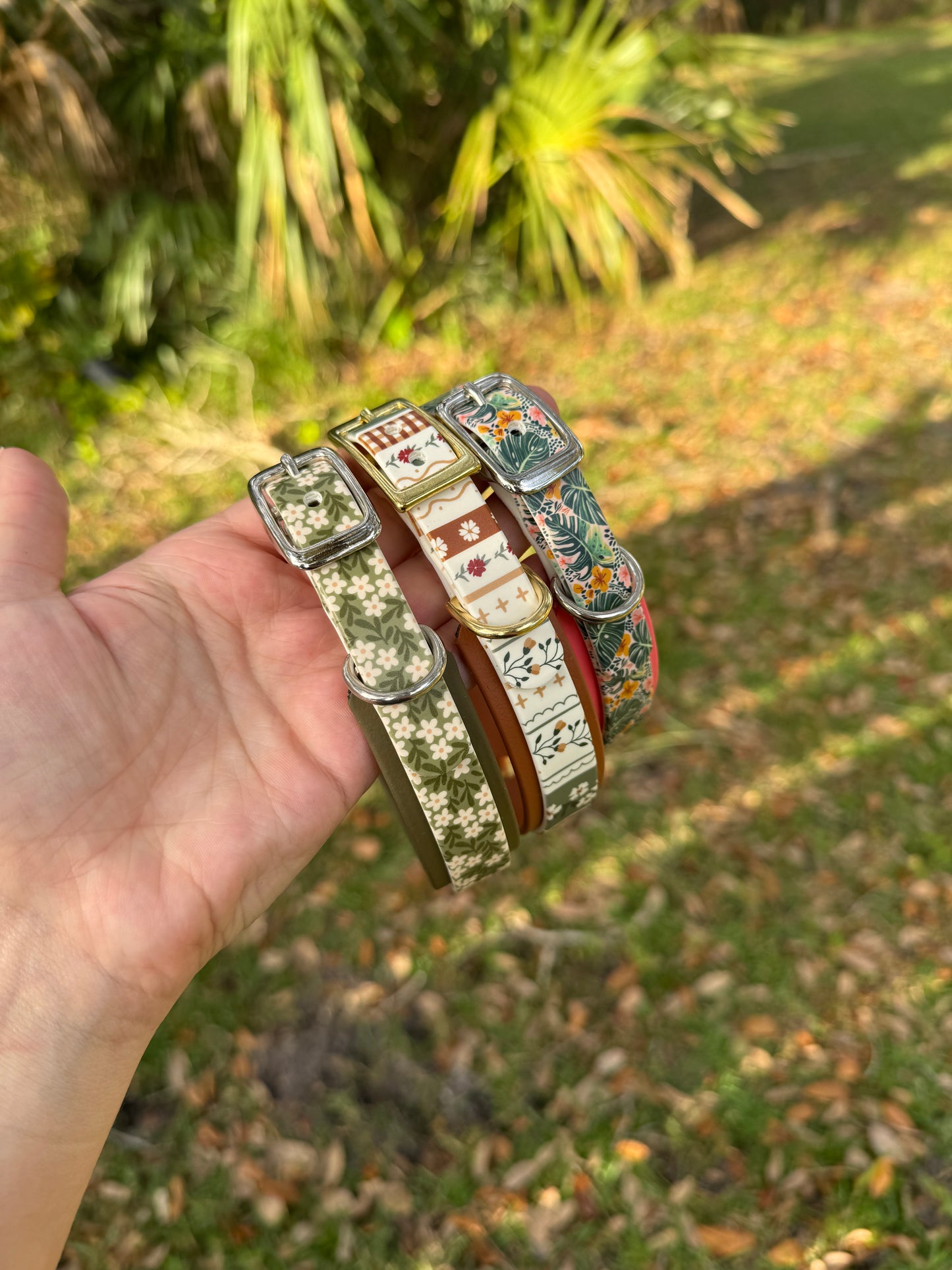 Cottage: Mini Printed Double Layer Biothane Dog Collar