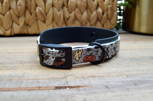 Retro Halloween: Mini Printed Double Layer Biothane Dog Collar