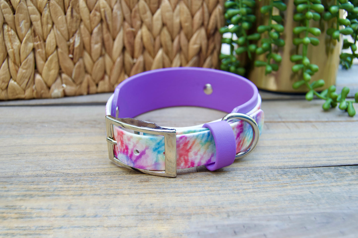 Tie-Dye Printed Double Layer Biothane Dog Collar