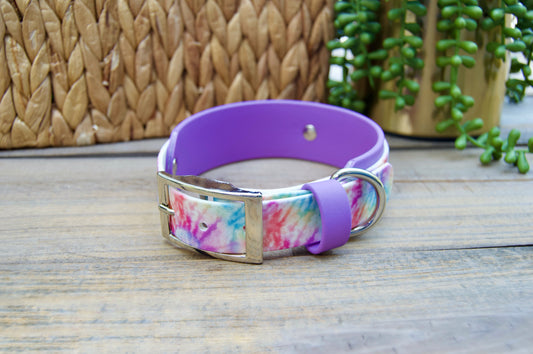Tie-Dye Printed Double Layer Biothane Dog Collar