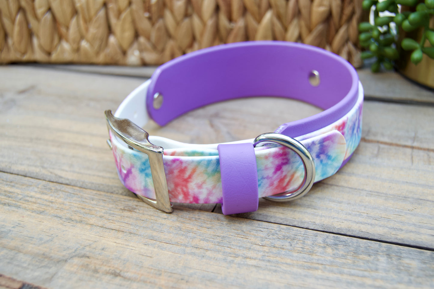 Tie-Dye Printed Double Layer Biothane Dog Collar