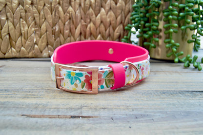 Floral: Printed Double Layer Biothane Dog Collar