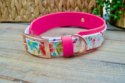 Floral: Printed Double Layer Biothane Dog Collar