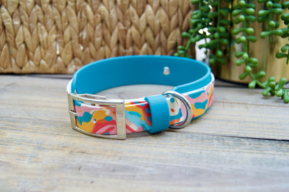 Closeout: Paint Splatter Printed Double Layer Biothane Dog Collar