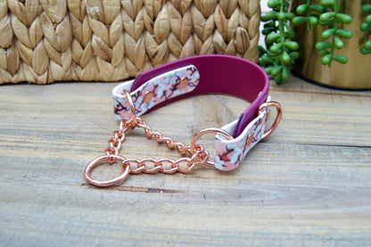 Cherry Blossom 1.5 INCH Tapered Martingale Biothane Dog Collar