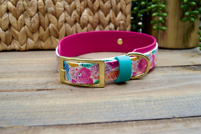 Seashells: Printed Double Layer Biothane Dog Collar