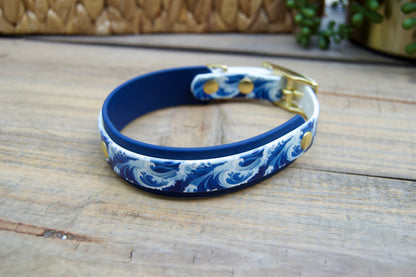 Ocean: Mini Printed Double Layer Biothane Dog Collar