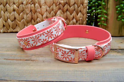 Coral Floral: Printed Double Layer Biothane Dog Collar