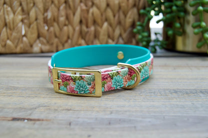 Succulent: Mini Printed Double Layer Biothane Dog Collar
