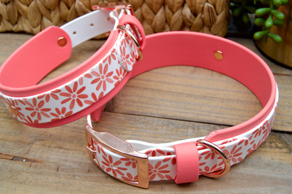 Coral Floral: Printed Double Layer Biothane Dog Collar