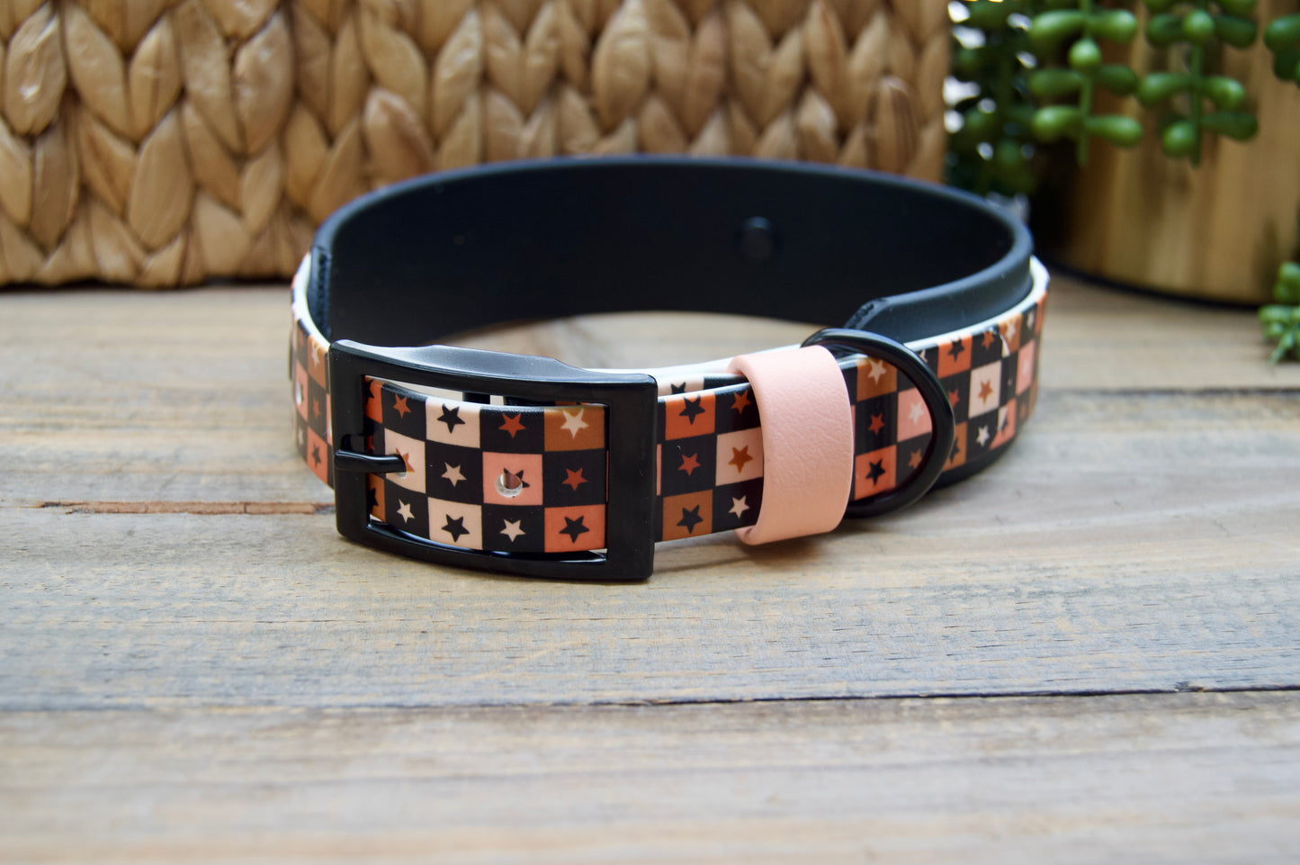 Halloween Check: Printed Double Layer Biothane Dog Collar