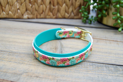 Succulent: Mini Printed Double Layer Biothane Dog Collar