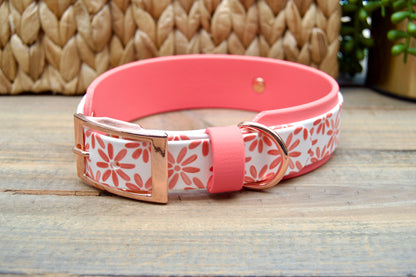 Coral Floral: Printed Double Layer Biothane Dog Collar