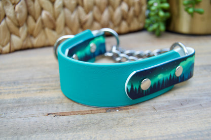 Northern Lights 1.5 INCH Tapered Martingale Biothane Dog Collar