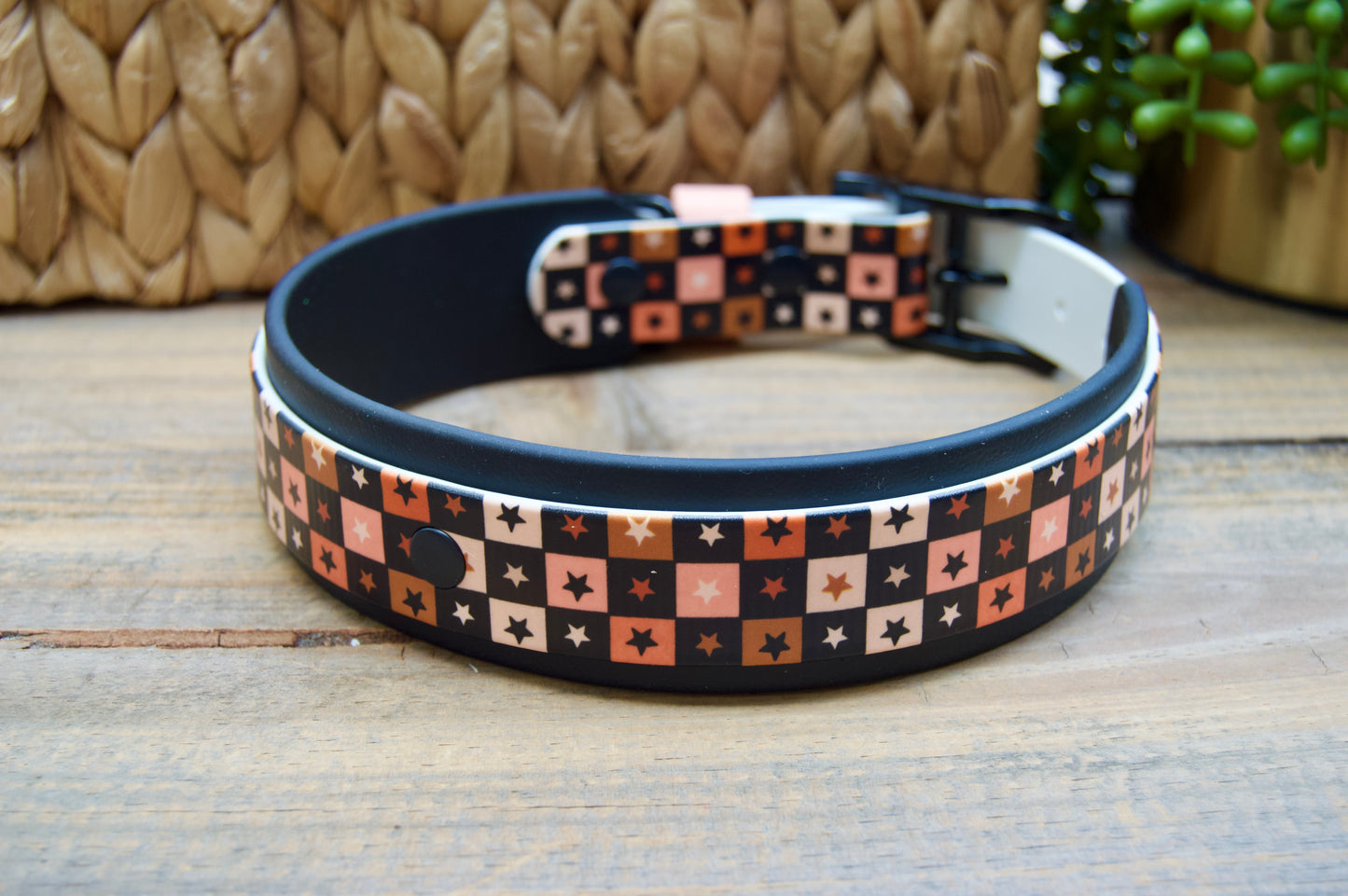 Halloween Check: Printed Double Layer Biothane Dog Collar