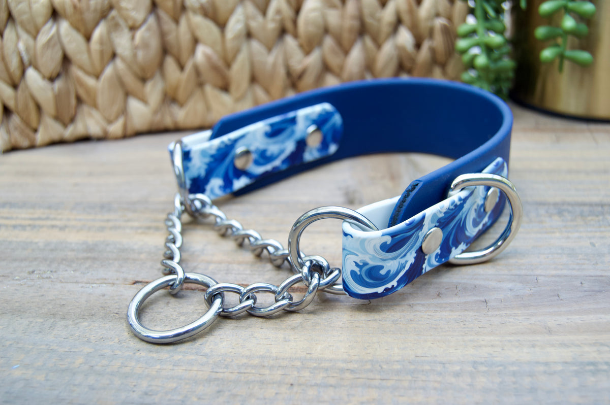 Ocean 1.5 INCH Tapered Martingale Biothane Dog Collar