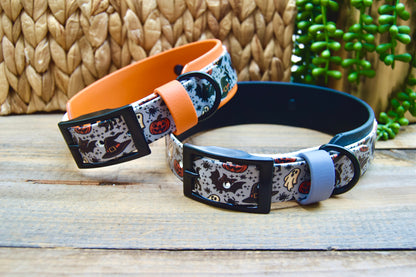 Retro Halloween: Printed Double Layer Biothane Dog Collar