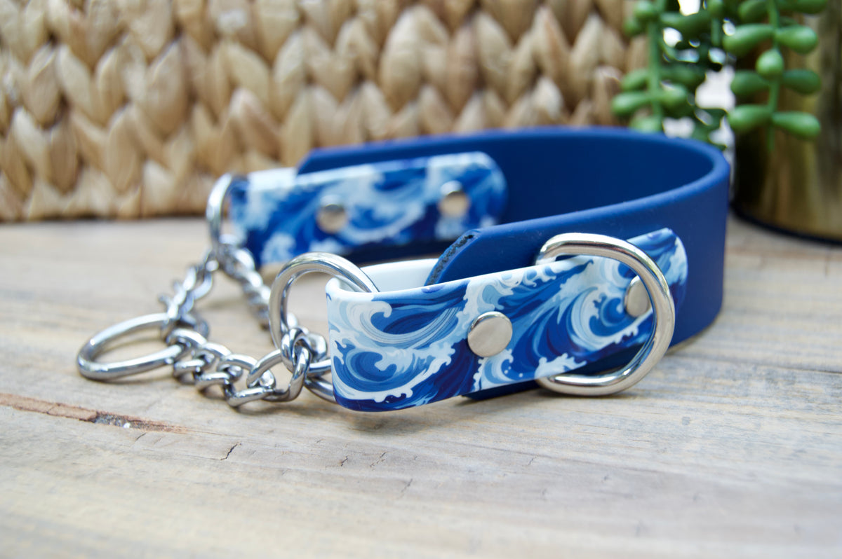 Ocean 1.5 INCH Tapered Martingale Biothane Dog Collar