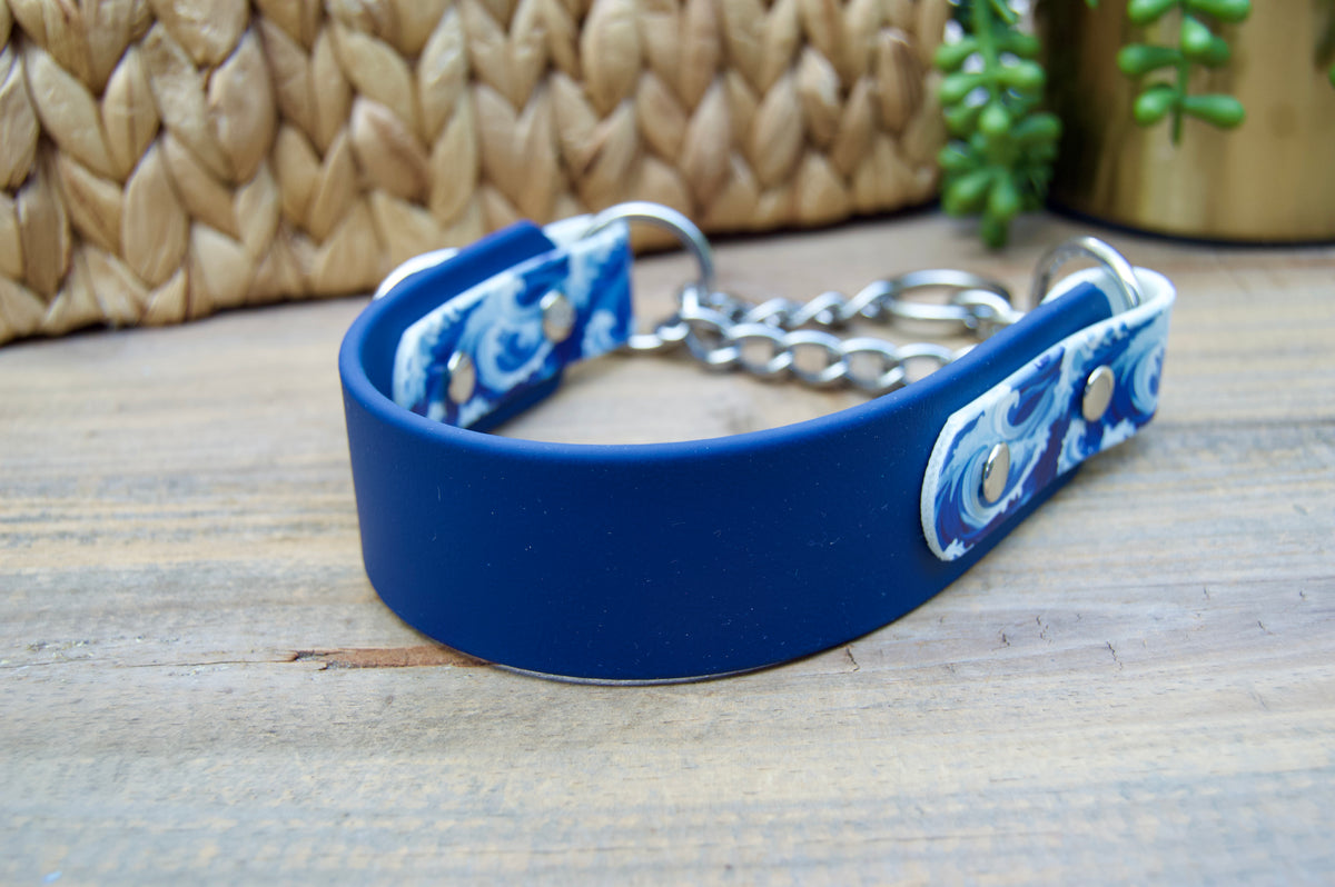Ocean 1.5 INCH Tapered Martingale Biothane Dog Collar