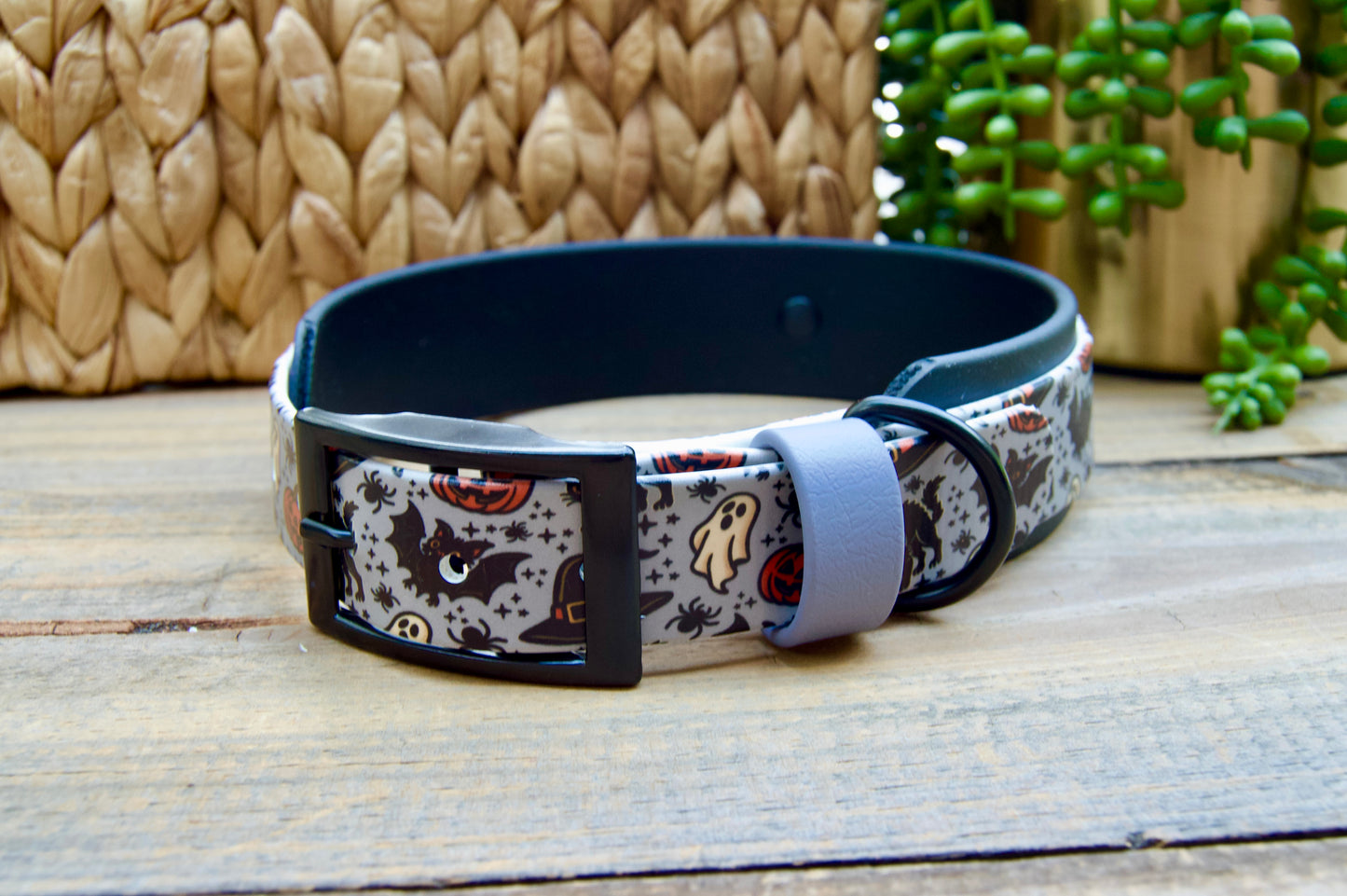 Retro Halloween: Printed Double Layer Biothane Dog Collar